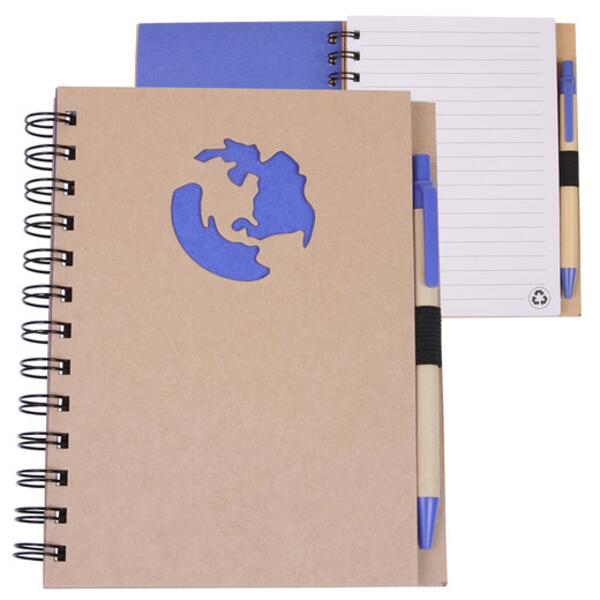 Globe Die Cut Spiral Notebook & Pen 5.875" X 7" Thumbnail
